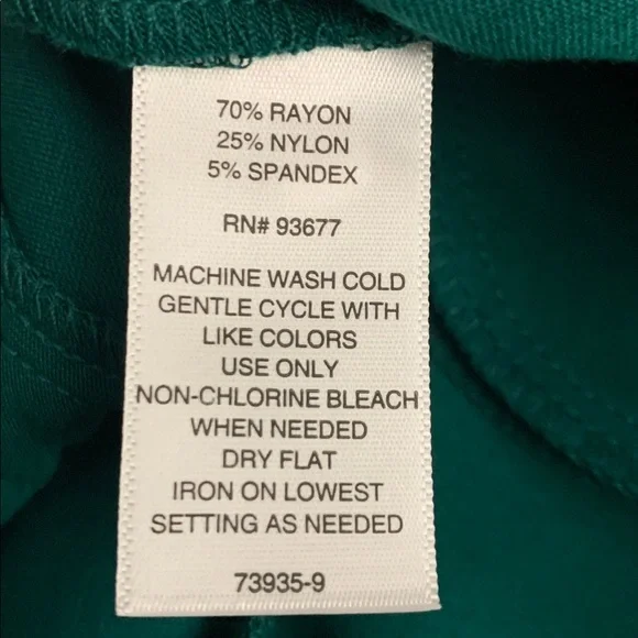 Liz Claiborne Bold Emerald 4 Way Stretch Wide Leg Pants with pockets Size XL $54 - Picture 12 of 13